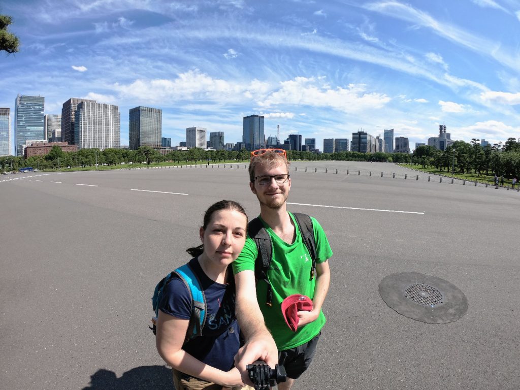 Selfie sur l'esplanade devant le Palais Impérial
