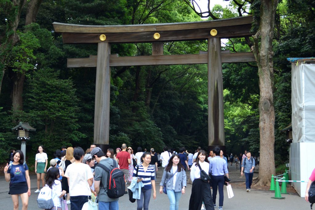 Le tori de l'entrée du Meiji-jingu Gyoen - blog juste-ici.blog -blog de voyage