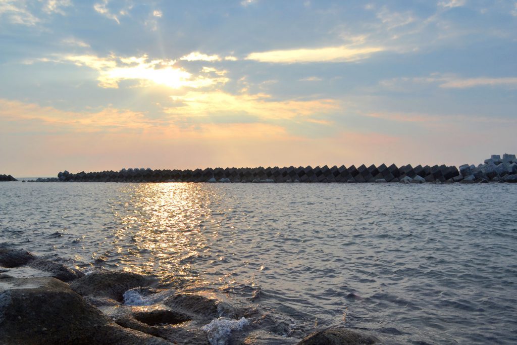 Coucher de soleil en bord de mer