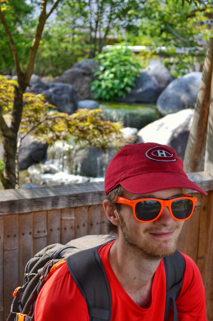 Vincent dans le parc du château de Toyama