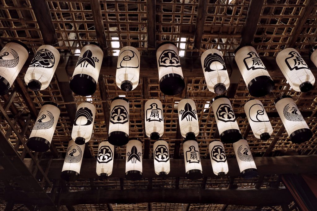 Les lanternes du théâtre Kabuki du Konpira-san