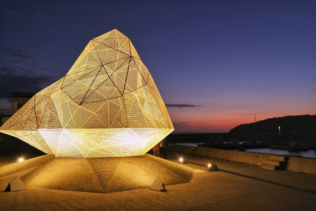 La pavillon en fin de journée à Naoshima