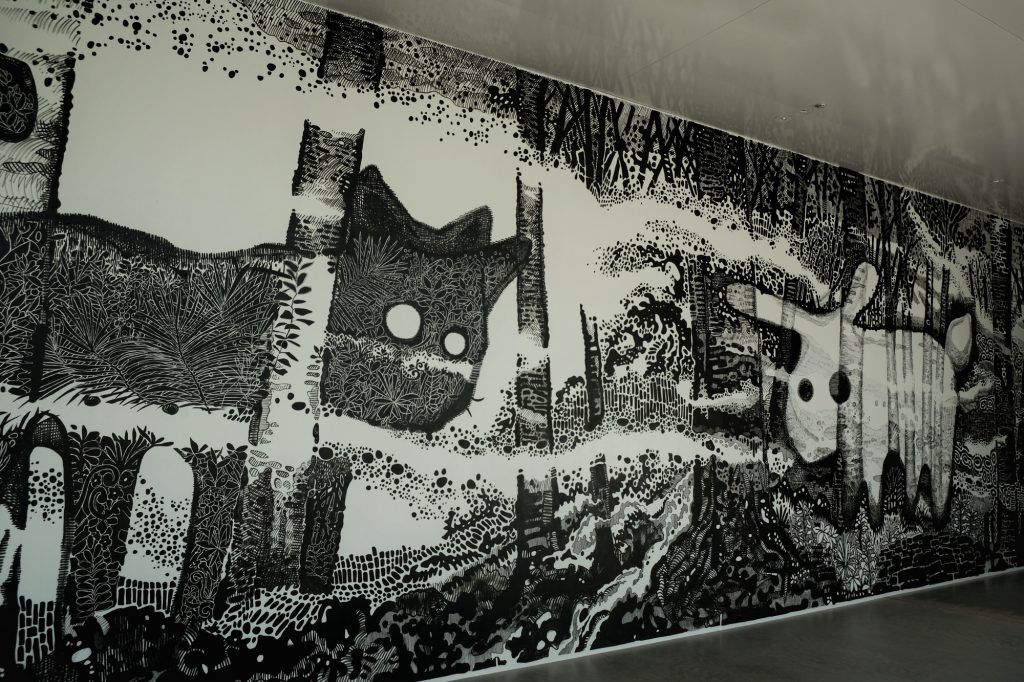 Une peinture murale du musée du XXIe siècle de Kanazawa