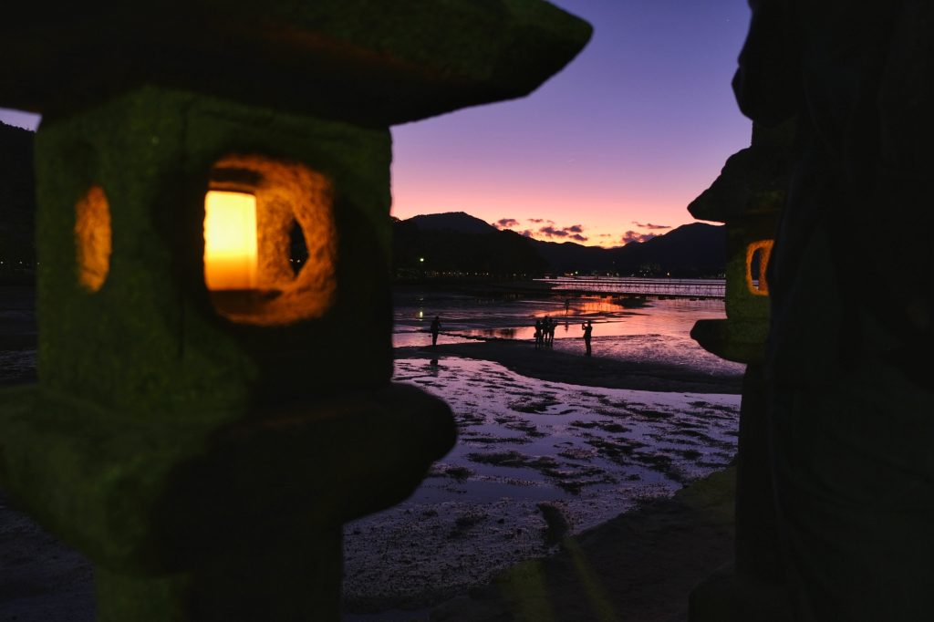 Coucher de soleil depuis l'île de Miyajima