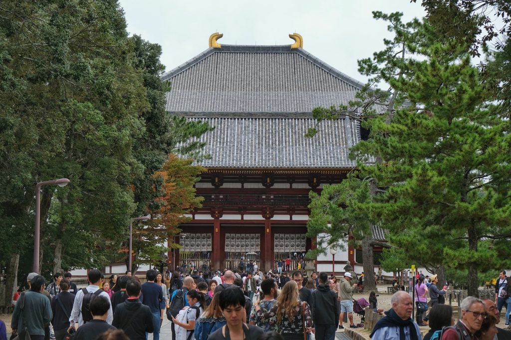 L'arrivée au Todai-ji à Nara