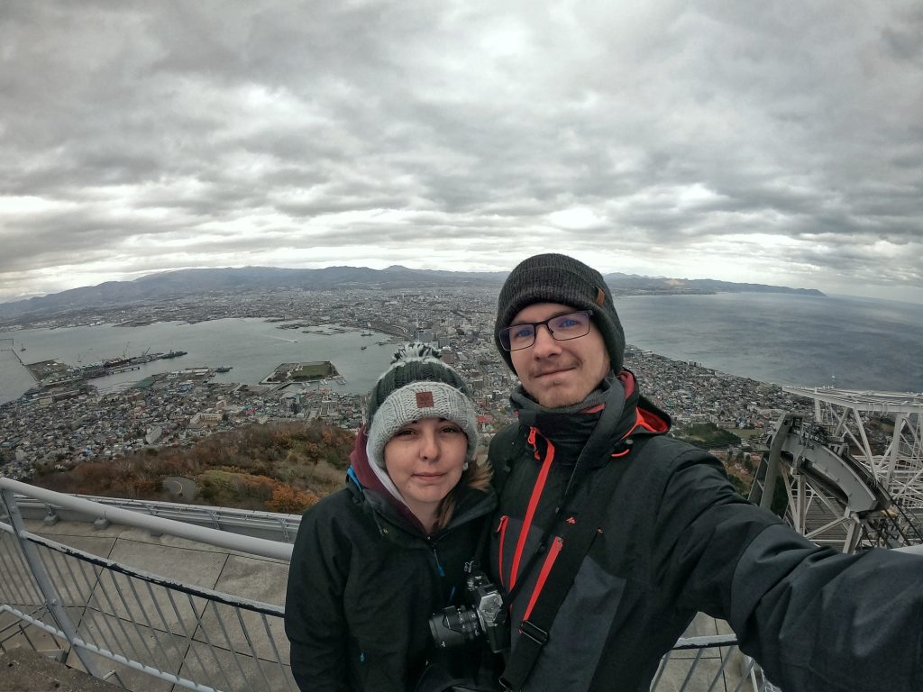 Selfie avec vue sur Hakodate