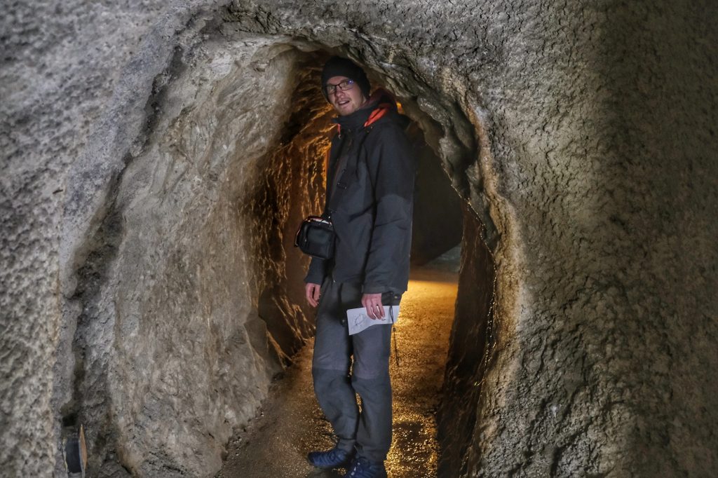 Le tunnel aménagé pour les visiteurs dans la mine d'Iwami Ginzan