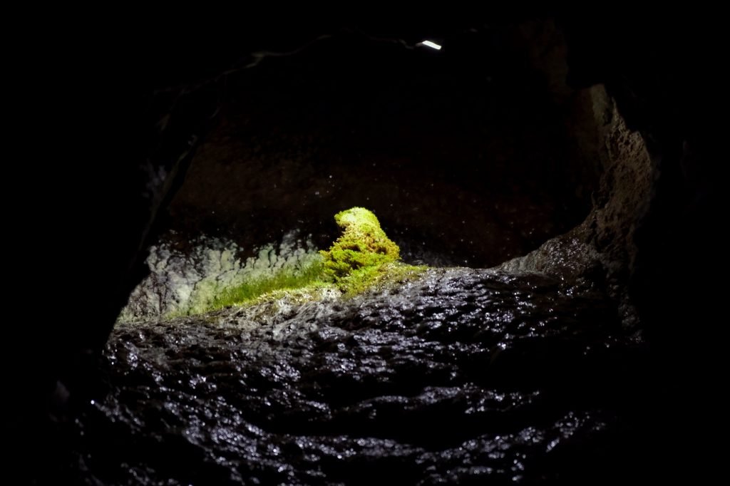 Formation de mousse dans la grotte d'Akiyoshido