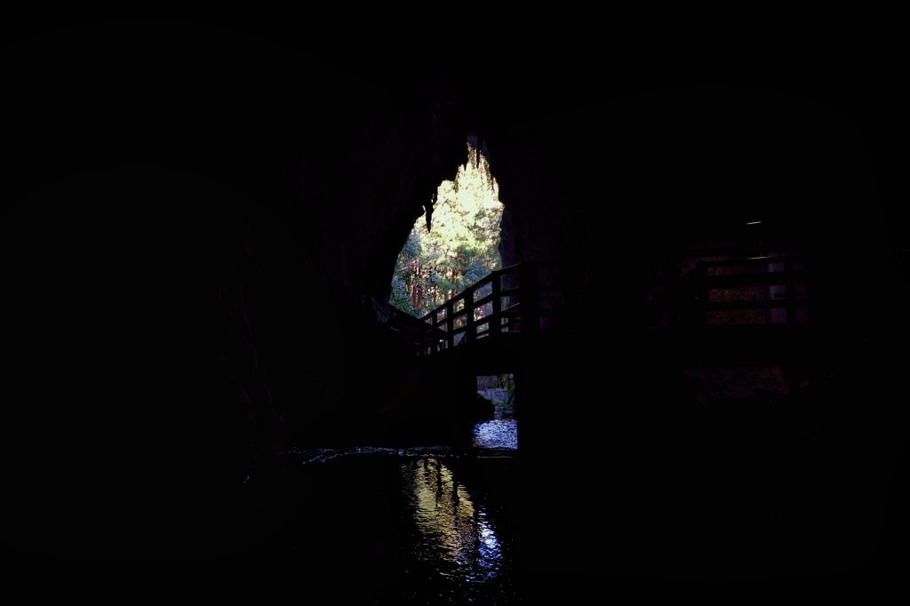 Un dernier regard dehors avant de s'enfoncer dans la grotte d'Akiyoshido