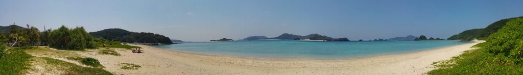 Panorama de la plage d'Ama sur l'île de Zamami