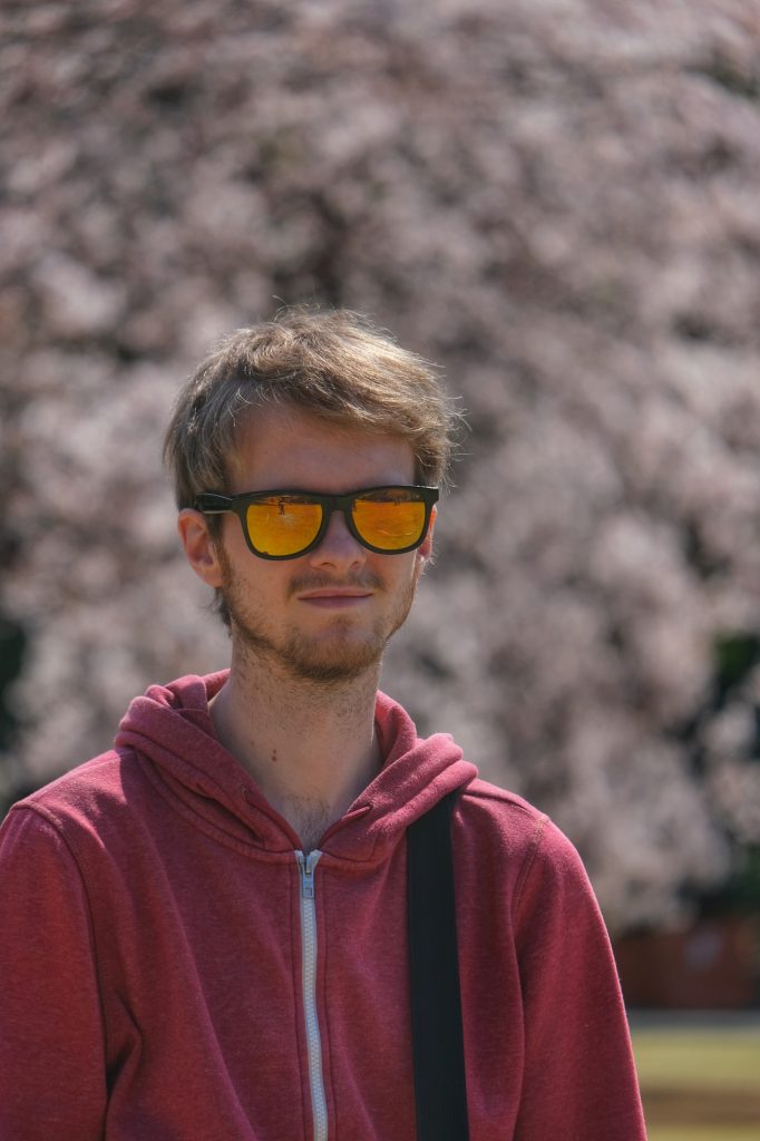 Vincent au parc de Shinjuku pendant Hanami