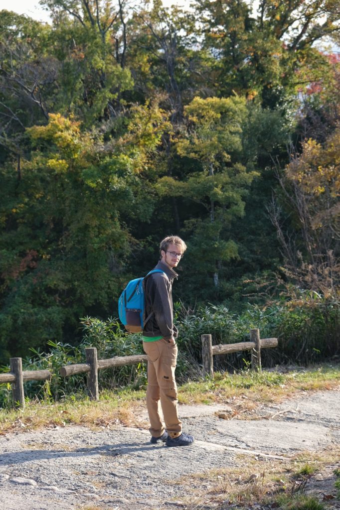 Vincent dans la redescente de la montagne Satsukiyama